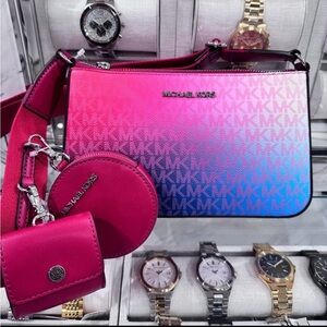 Michael Kors Raspberry Multi Crossbody with Tech Attachment